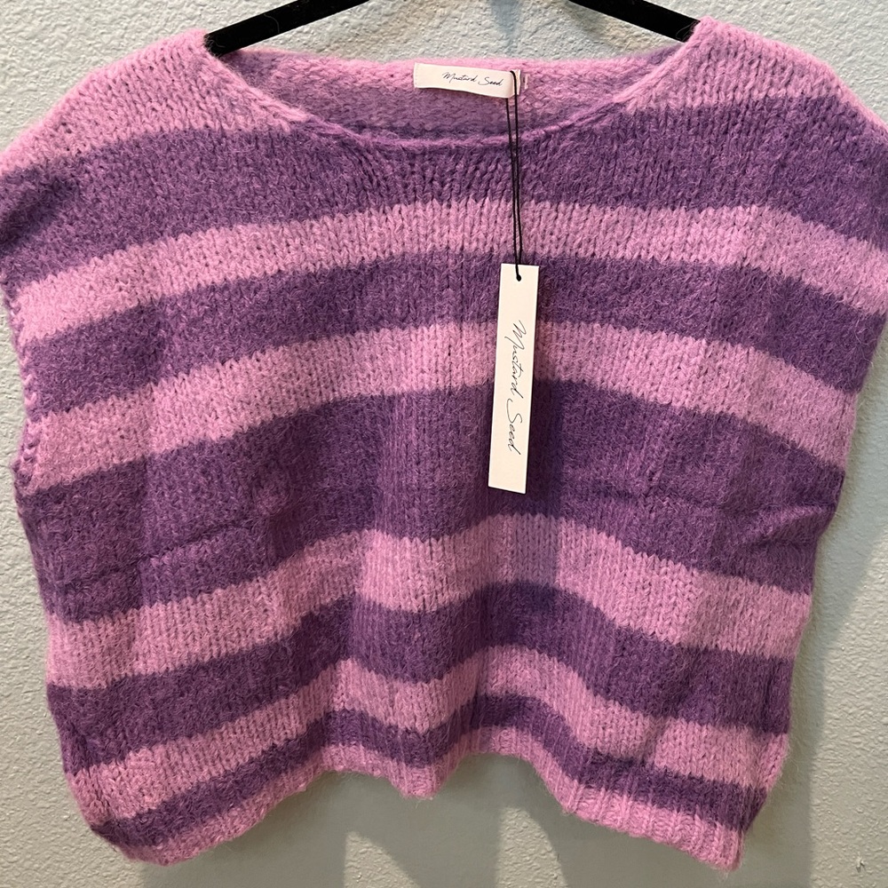 Vici Alley Striped Knit Sweater Vest Large NWT - Picture 2 of 3